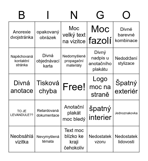 Praktická Bingo Card