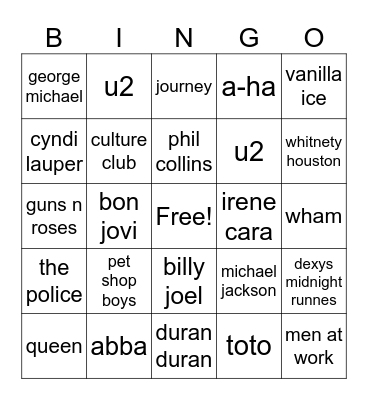 joe Bingo Card