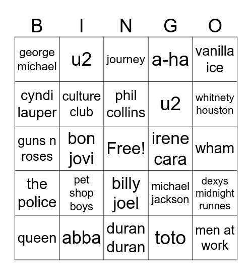 joe Bingo Card