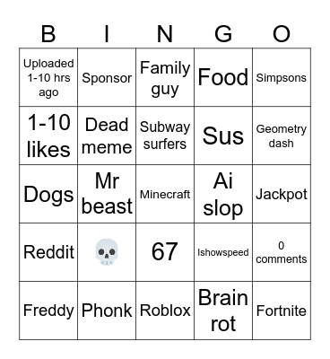 Rando Bingo Card