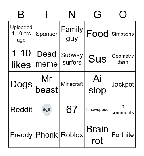 Rando Bingo Card