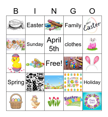 Easter Bingo Card