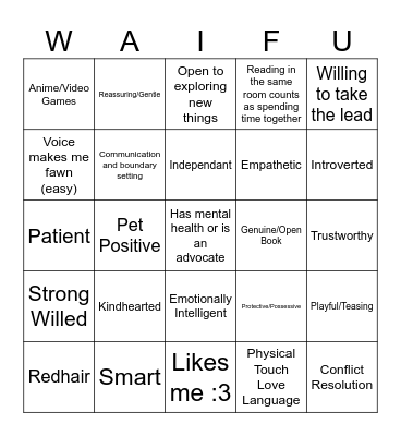 Wife? Bingo Card