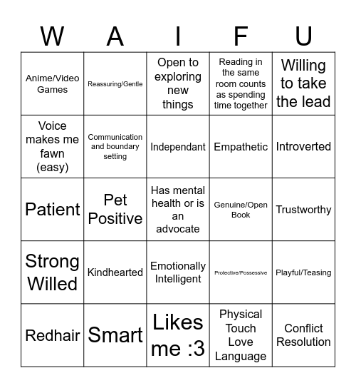 Wife? Bingo Card