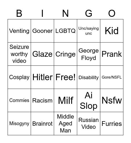 Reels Bingo Card