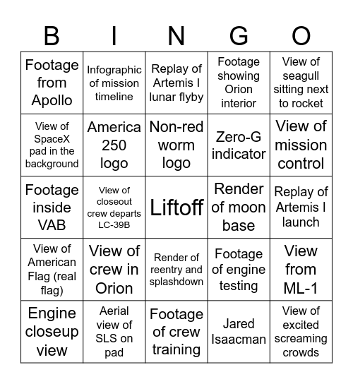 Seen on screen Bingo Card