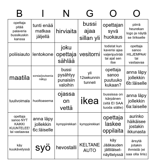 jokurandomretkibingo Card