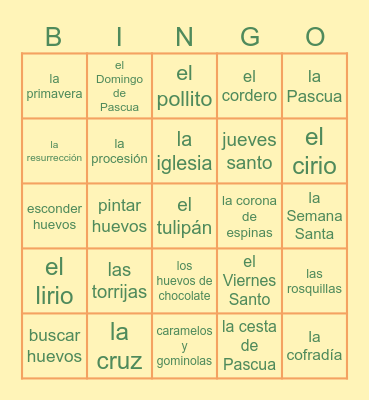 La Pascua Bingo Card