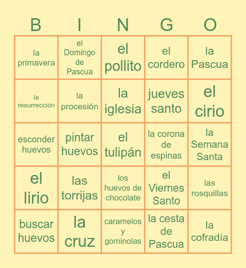 La Pascua Bingo Card