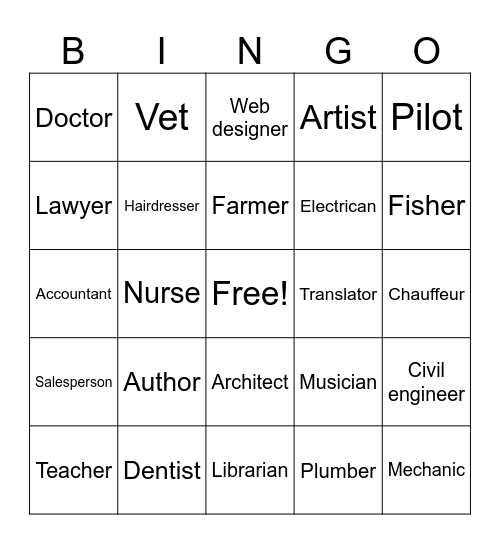JOBS Bingo Card