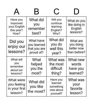 Our 1 year together Bingo Card