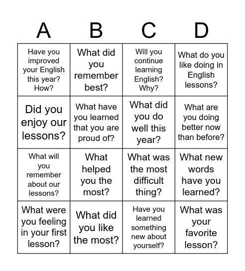 Our 1 year together Bingo Card