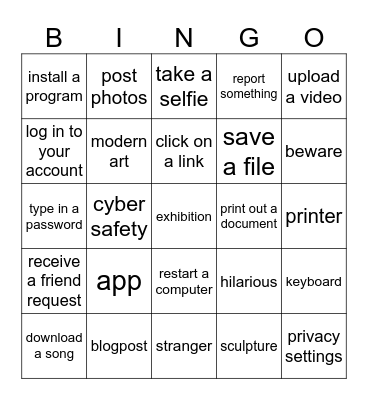 CA9 Bingo Card