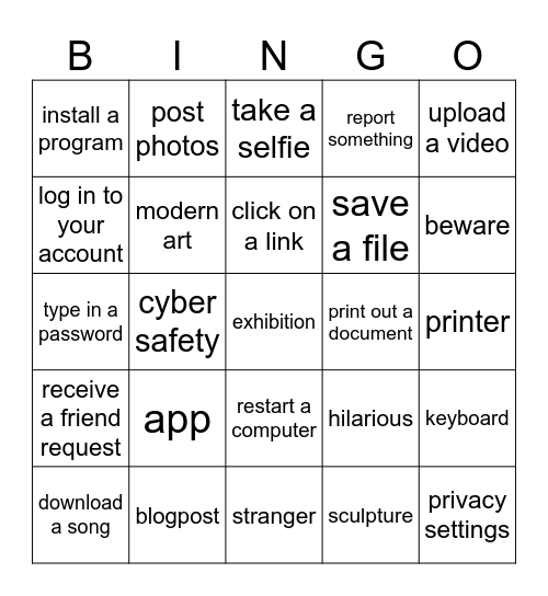 CA9 Bingo Card