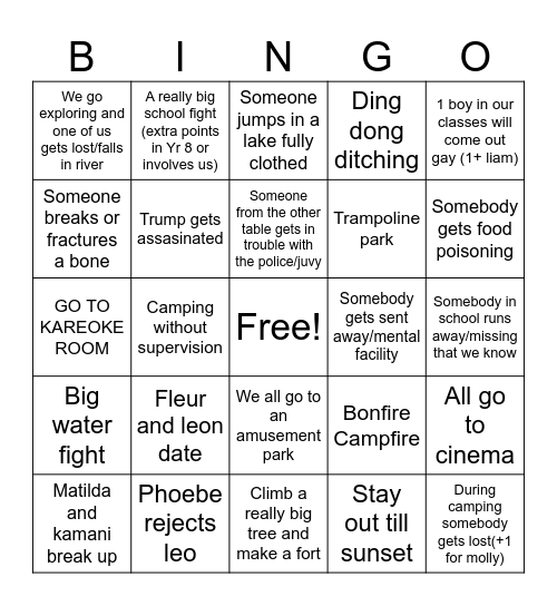 Summer bingo Card