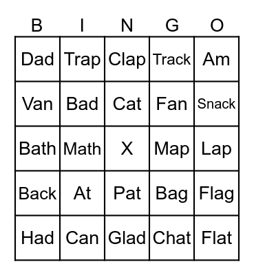 Vowel Bingo Card