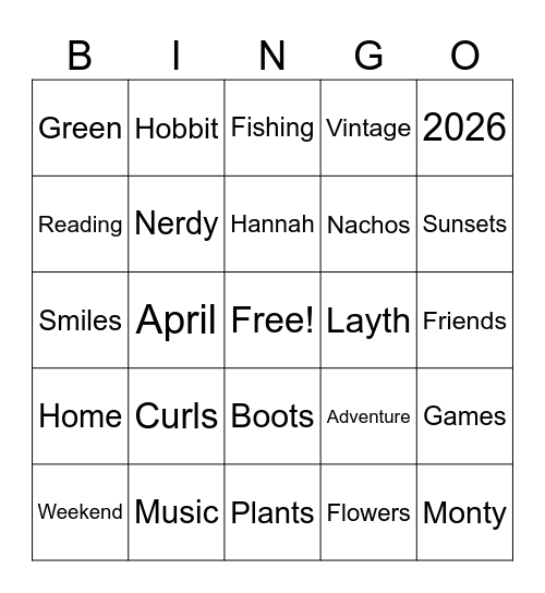 The Taylors 04/03/2026 Bingo Card