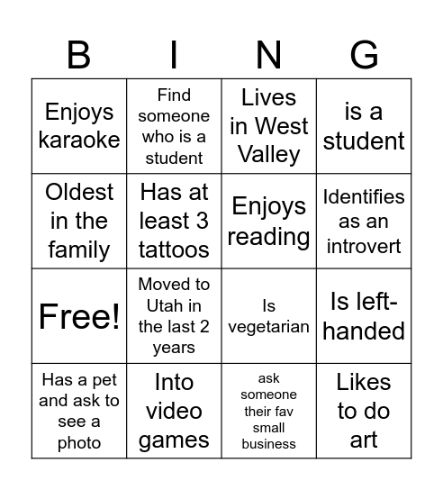 TDOV Bingo! Bingo Card
