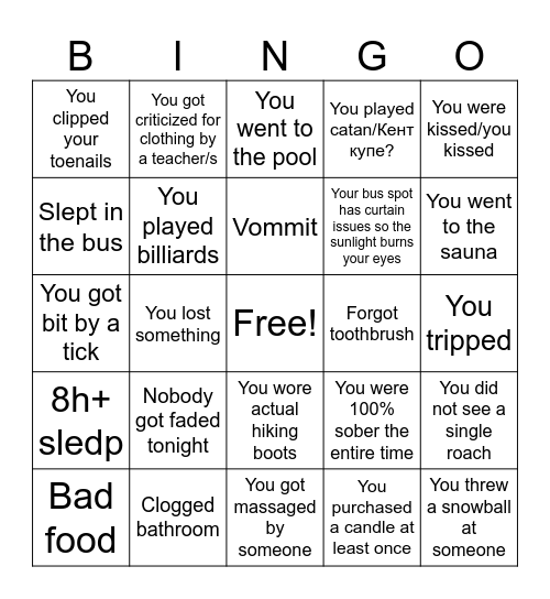 Zeleno Bingo Card