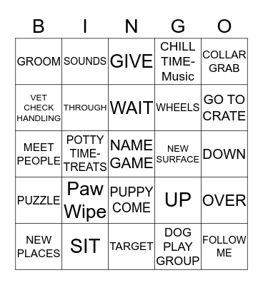 Puppy Social PINGO Bingo Card