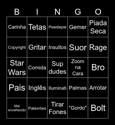 Bingo Do Wuant Bingo Card