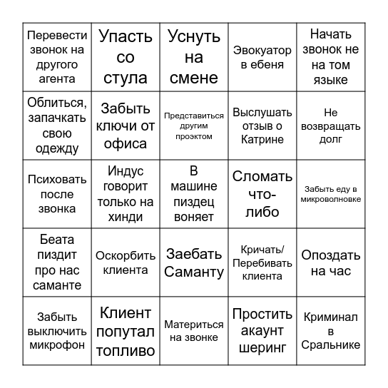 Shared Bingo Card