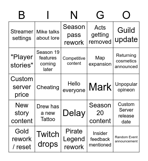 Community Direct Bingo Card