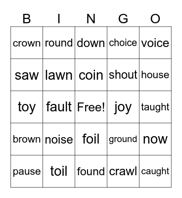 Lesson 97 Bingo Card