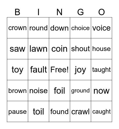 Lesson 97 Bingo Card