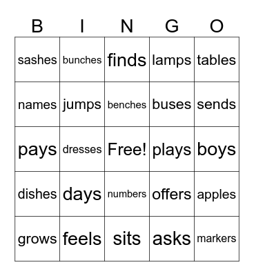 Lesson 99 Bingo Card
