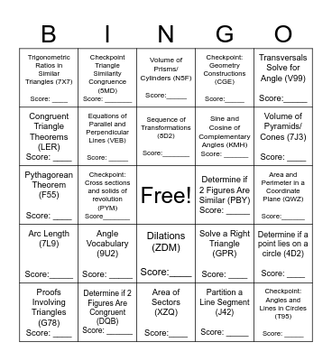 IXL: DC Cape Prep Bingo Card
