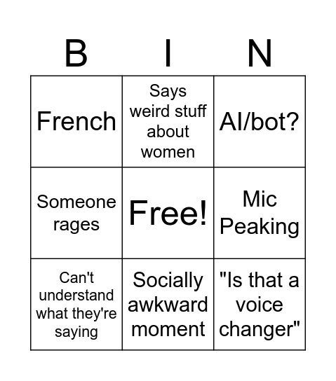 Valorant Bingo Card