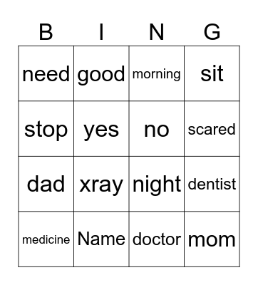 ASL Bingo Card