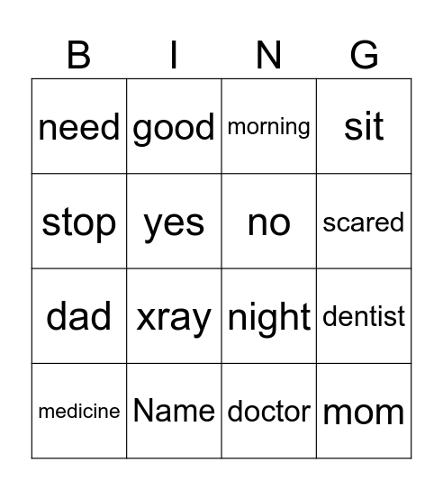 ASL Bingo Card