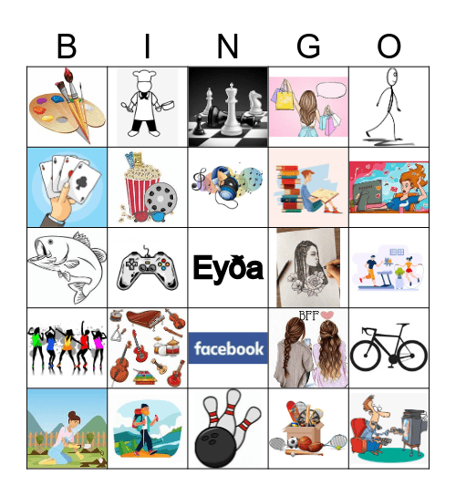 Áhugamál Bingo Card