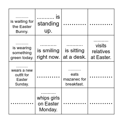 EASTER BINGO Card