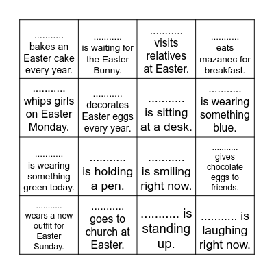 EASTER BINGO Card