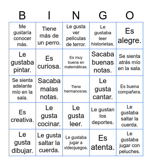 Bingo humano: consejo de curso Bingo Card