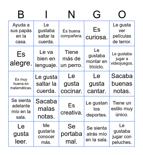 Bingo humano: consejo de curso Bingo Card