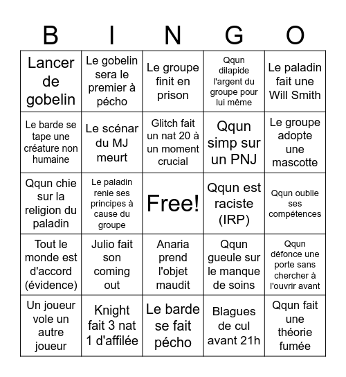 Chroniques d'Aigis Bingo Card