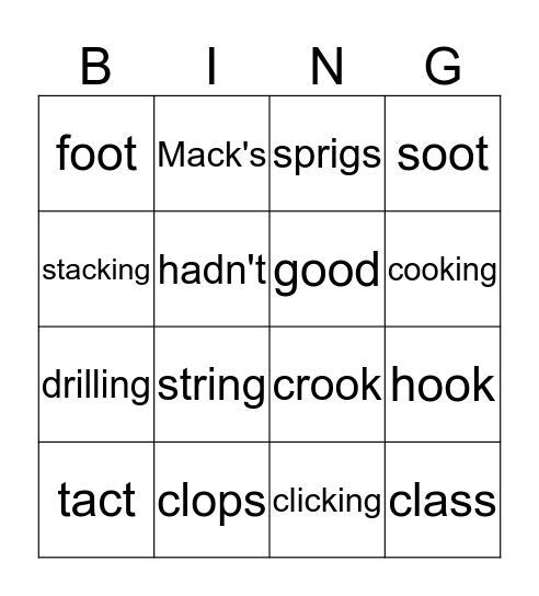 SRP 21  Digraph oo and review Bingo Card