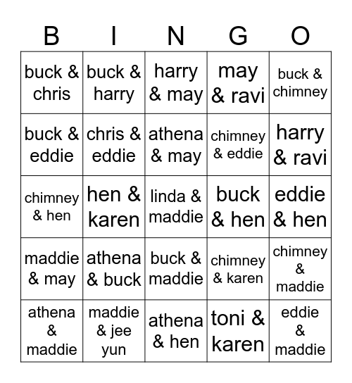 weewoo s10 scene bingo Card