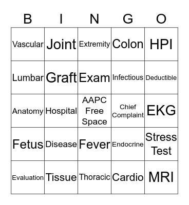 AAPC Bingo Card