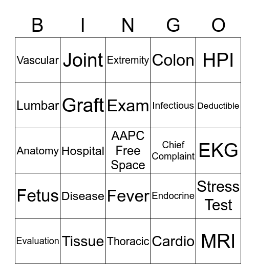 AAPC Bingo Card