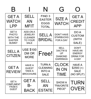 APRIL BINGO Card