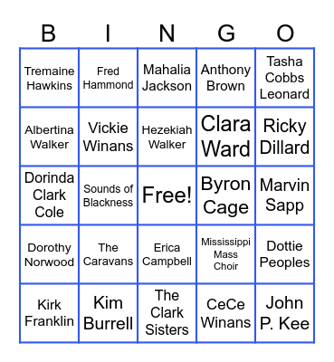 Gospel Beats & Bingo Card