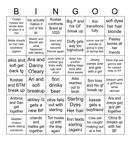 Next term!! Bingo Card