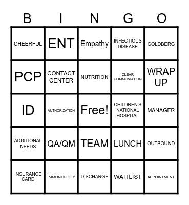 CNH CC Callapalooza Bingo Card