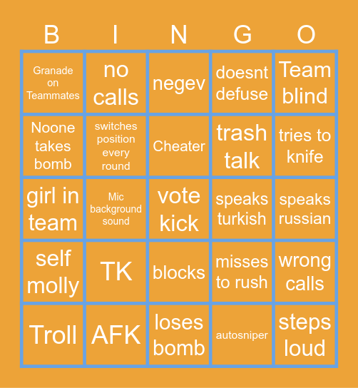 Cs2 Bingo Card