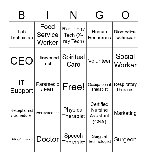 Career BINGO Card
